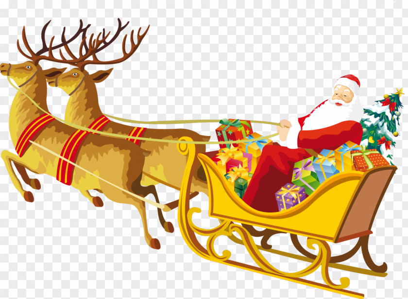 Christmas Eve Deer Santa Claus PNG