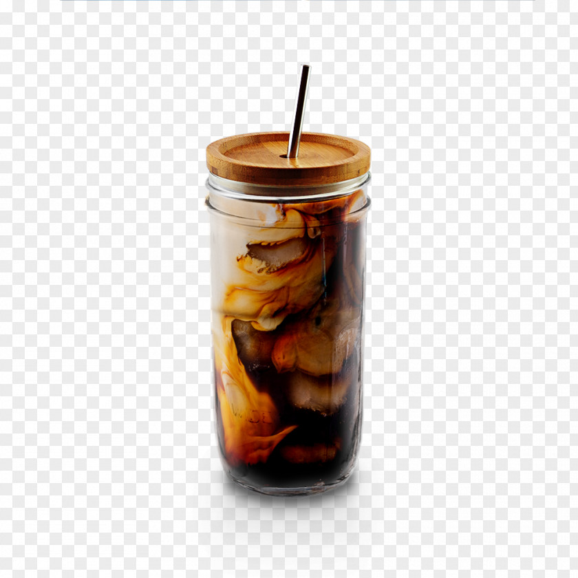 Iced Coffee Tumbler Price Company Mason Jar Bamboo PNG