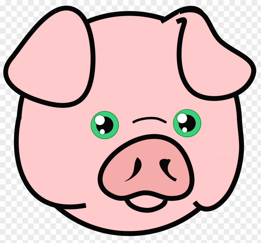 Suidae Cheek Pink Snout Clip Art Cartoon Domestic Pig PNG
