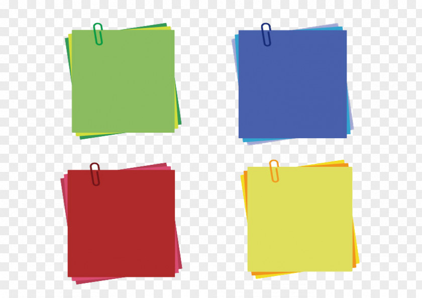 Color Sticky Notes Post-it Note Paper Clip PNG
