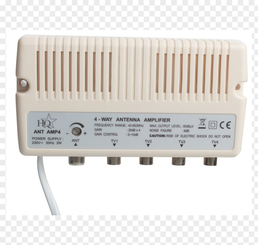 Antenna Microwave Amplifier RF Modulator Aerials /////ANTENNA AMPLIFIER 4-WAY PNG
