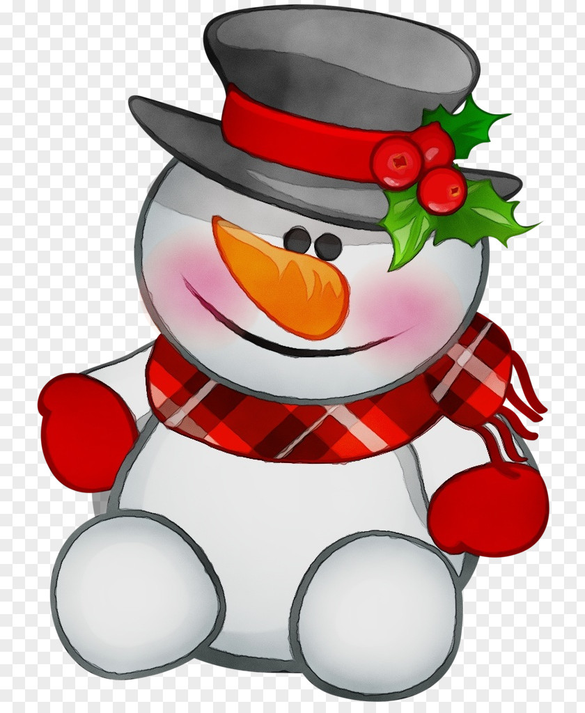 Fictional Character Snowman Watercolor Christmas PNG