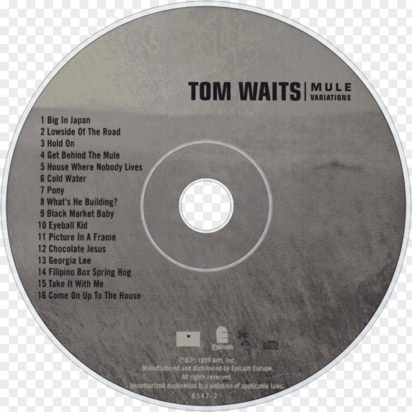 Tom Waits Compact Disc Mule Variations Bad As Me Blood Money Album PNG