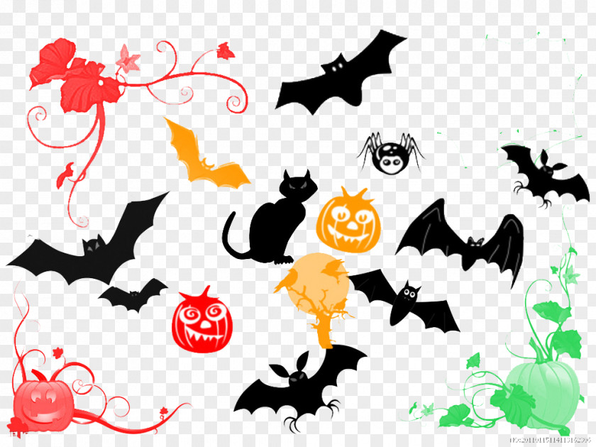 Halloween Bat Jack-o-lantern Pumpkin PNG