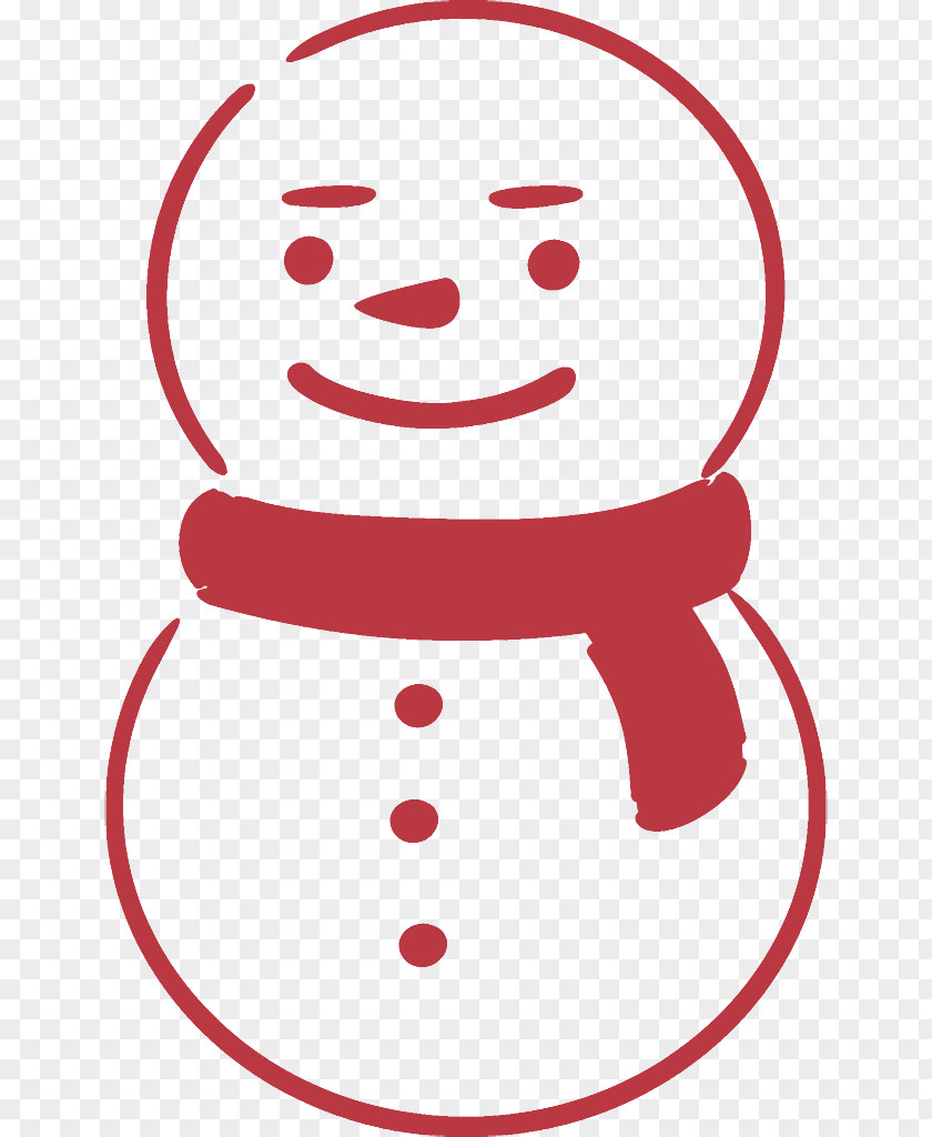 Line Art Snowman PNG