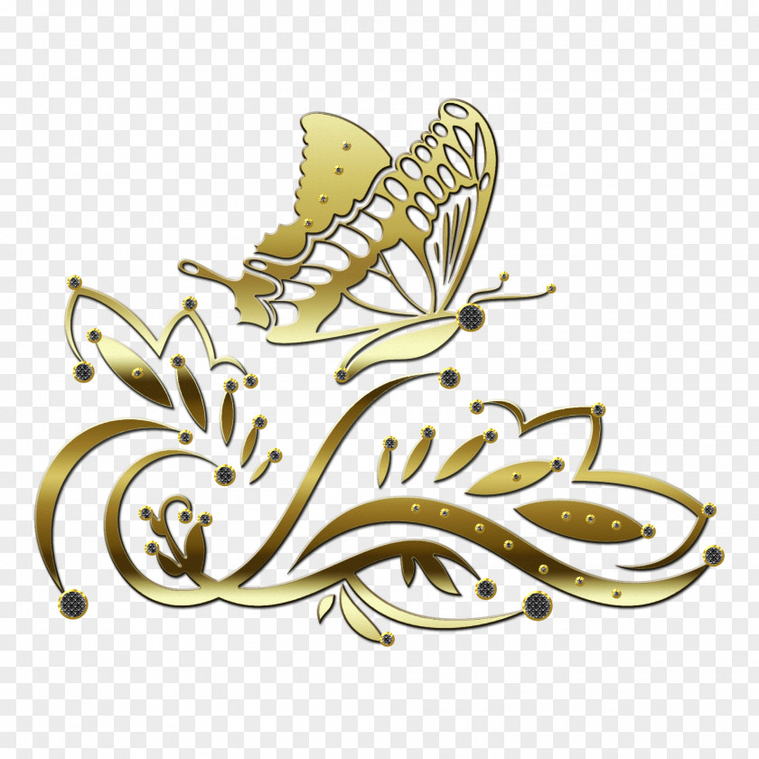 Louboutin Butterfly Gold Download PNG