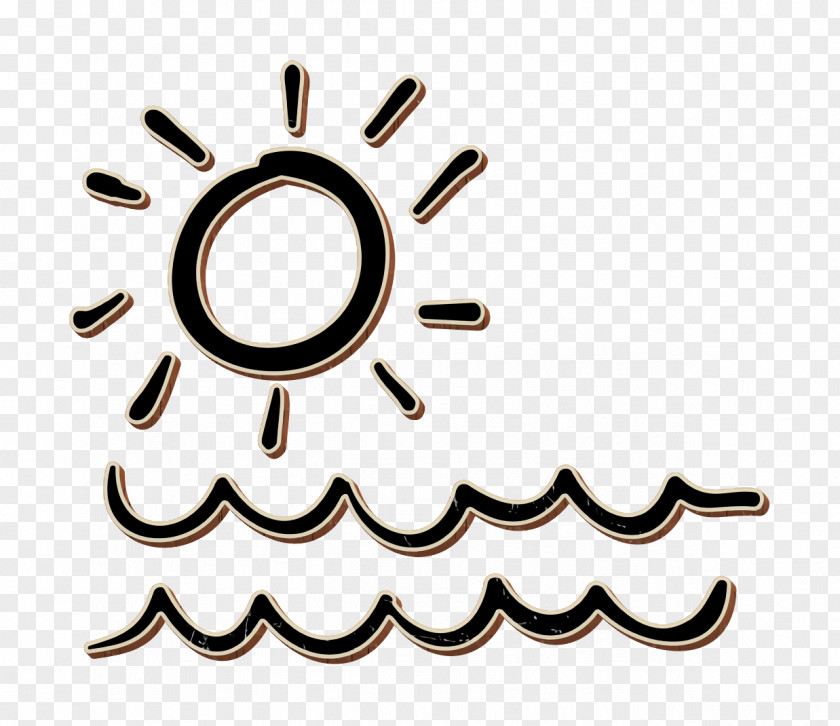 Sea And Sun Icon Hand Drawn Beach PNG