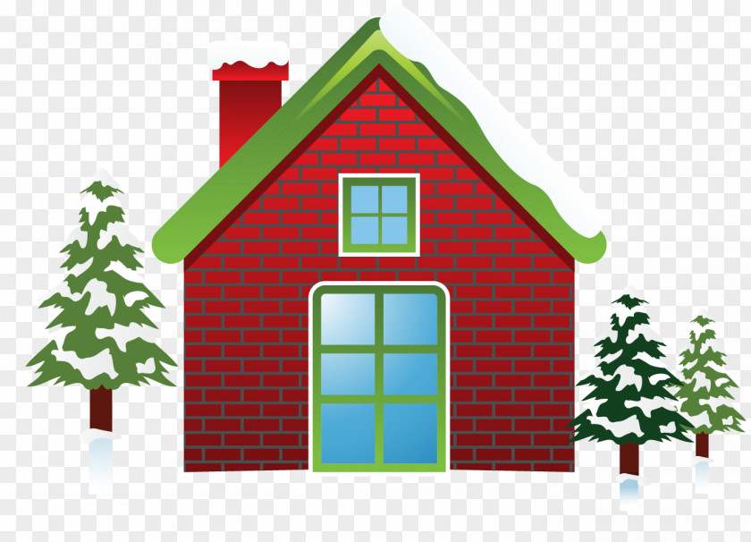 Vector Red Brick Building Roof Snow Euclidean House PNG