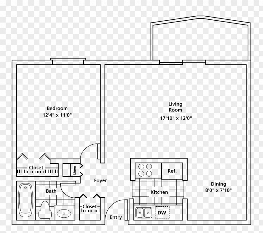 Apartment Floor Plan Fairview Village Apartments Cleveland PNG