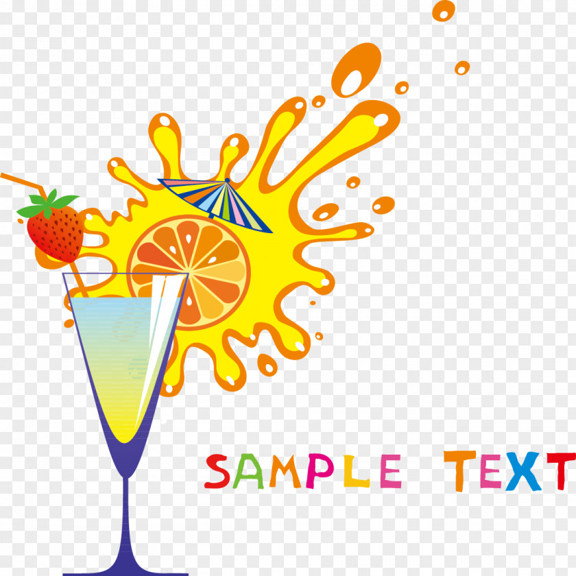 Cartoon Exquisite Cocktail Orange Juice Smoothie Milkshake PNG