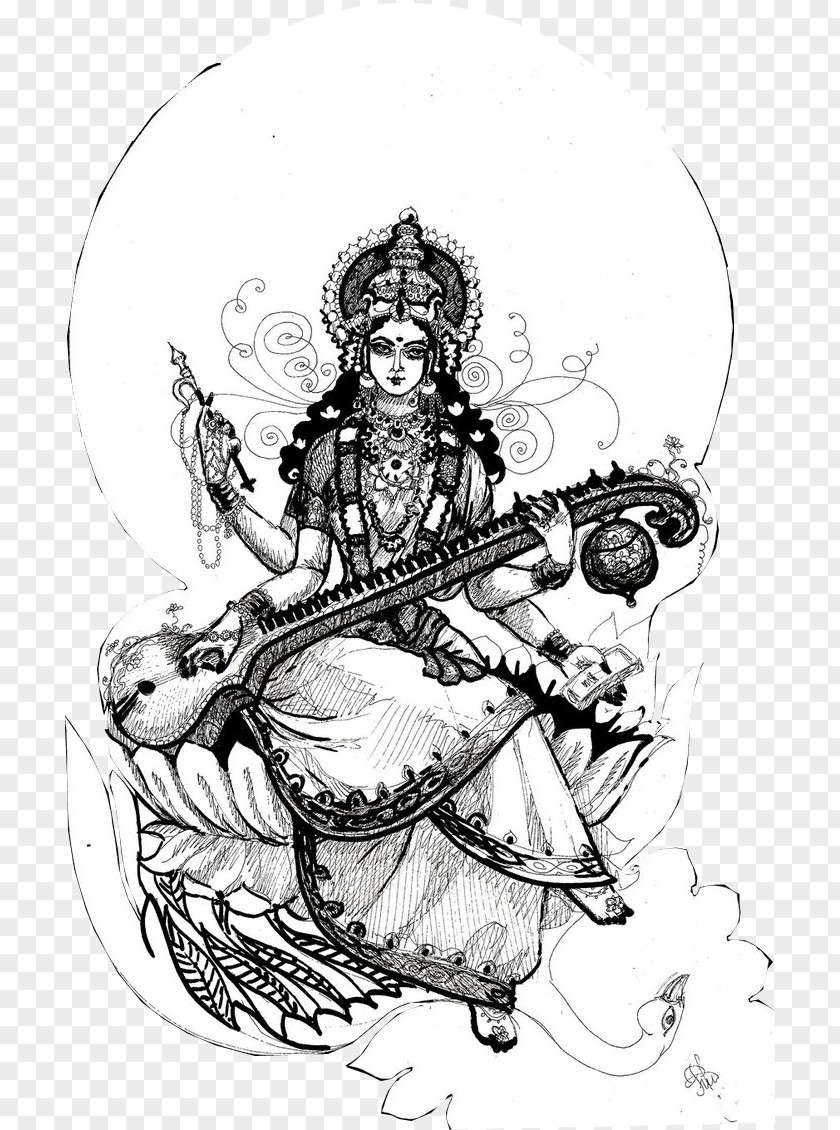 Sarawati Sarasvati River Rigveda Saraswati Goddess Basant Panchami PNG