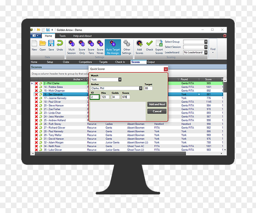 Gold Arrow Computer Program Archery Software Data PNG