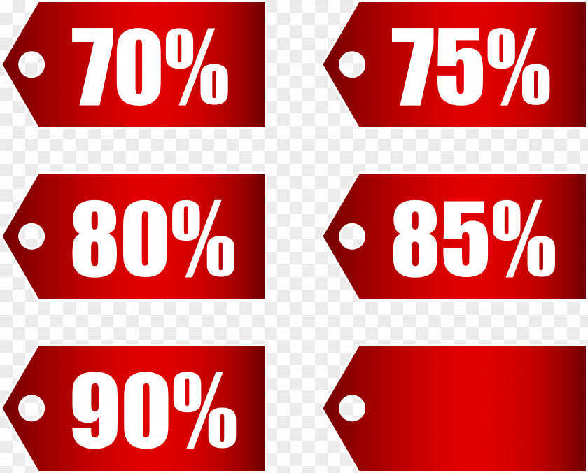 Red Discount Tags Set Part 3 Transparent Image Discounting Coupon Price Shop PNG