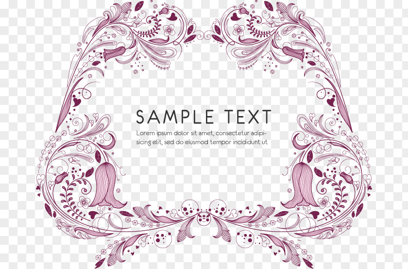 Texture Free Vector Purple Border Buckle Material Wedding Invitation Euclidean Vexel Icon PNG