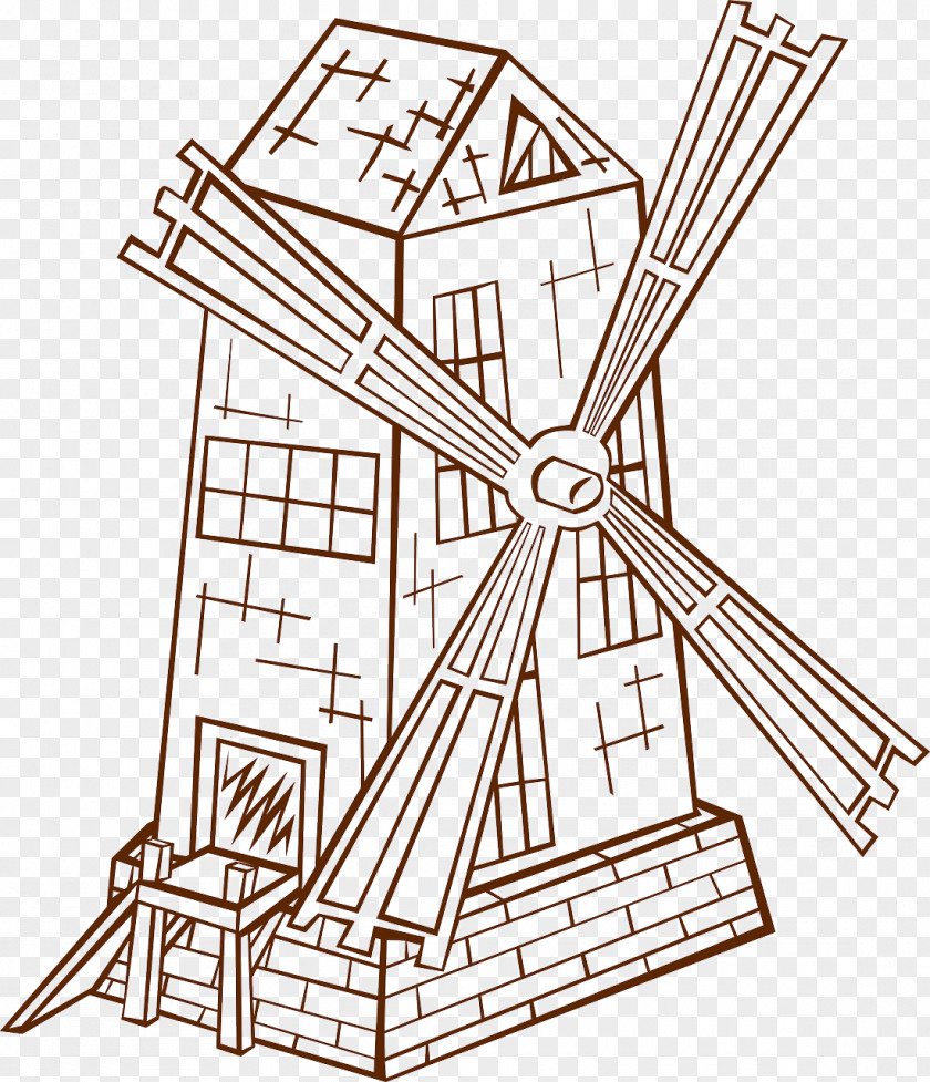 Mills Windmill Vector Graphics Clip Art Drawing Image PNG