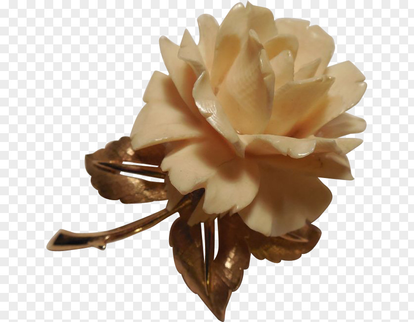 Rose Gold Flower Brooch Ivory Jewellery PNG