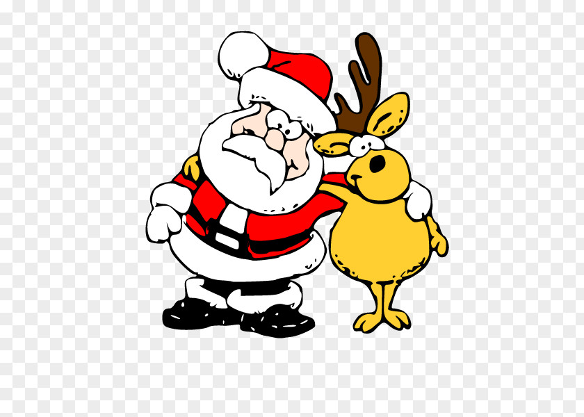 Santa Claus And Reindeer Christmas Clip Art PNG