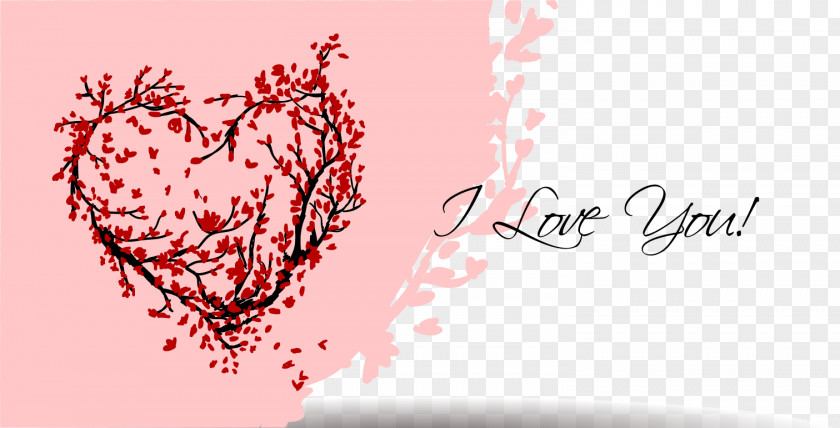 Valentines Day Heart-shaped Plum Decorative Card Royalty-free Illustration PNG