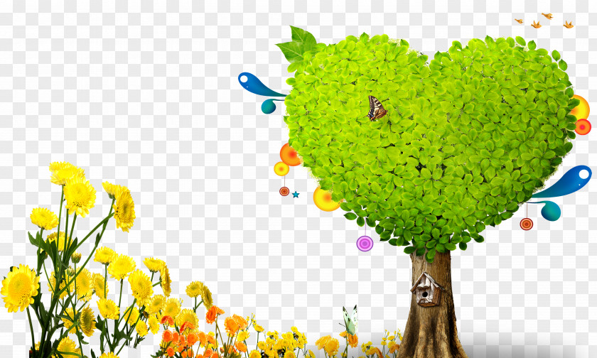 Flowers Tree Poster PNG