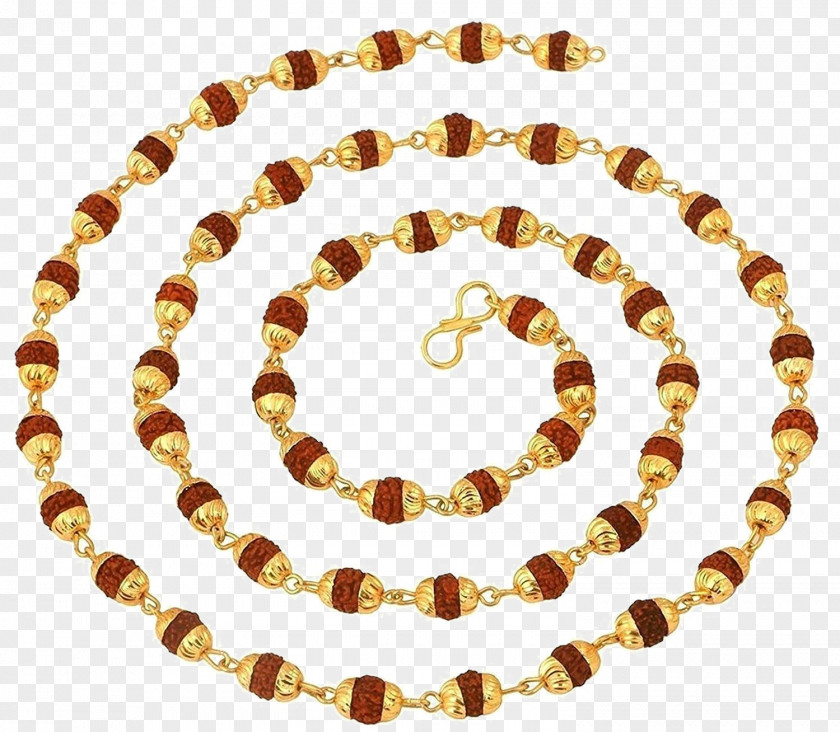 Gold Rudraksha Japamala Earring Buddhist Prayer Beads PNG