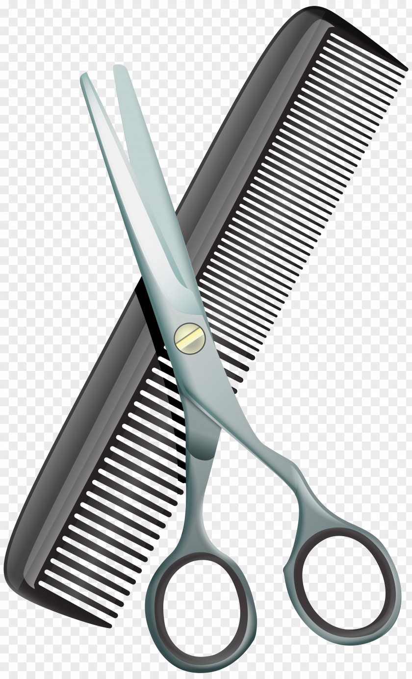 Hairdresser Comb Hair-cutting Shears Beauty Parlour Scissors Clip Art PNG