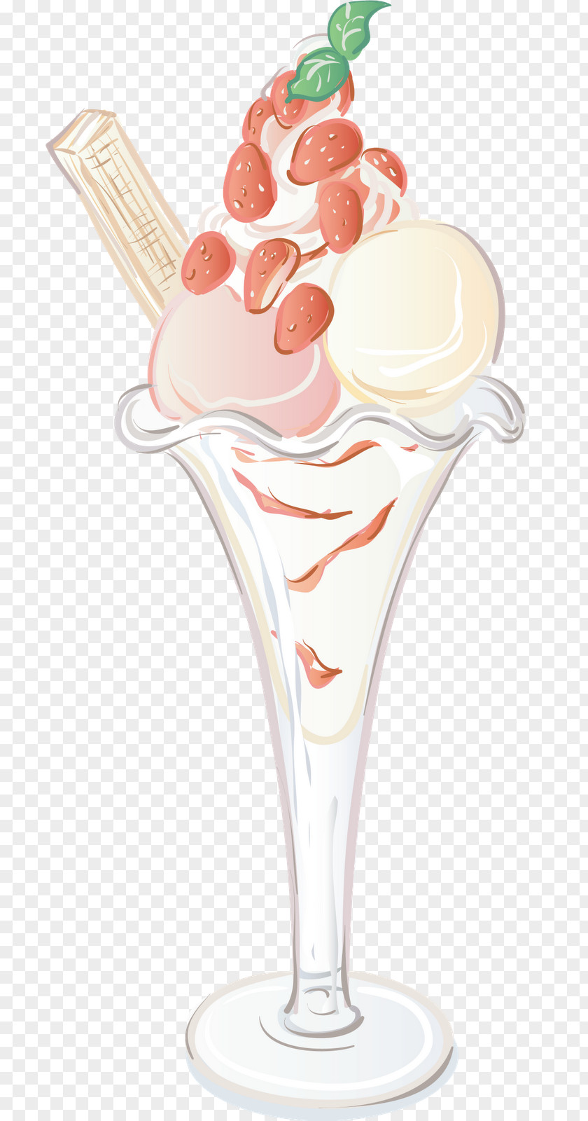 Ice Cream Cones Sundae Frozen Dessert Strawberry PNG