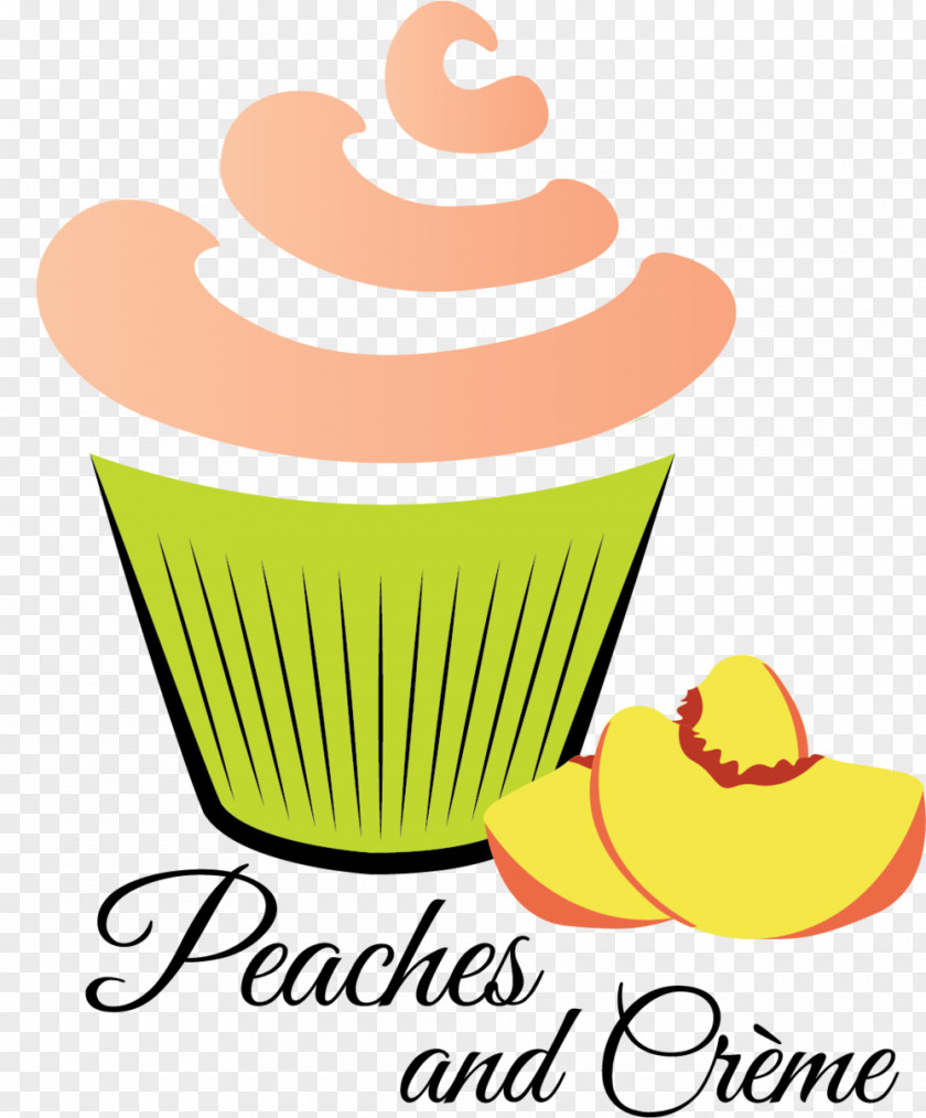 Tasting Peach Cupcake Bakery Clip Art Product PNG