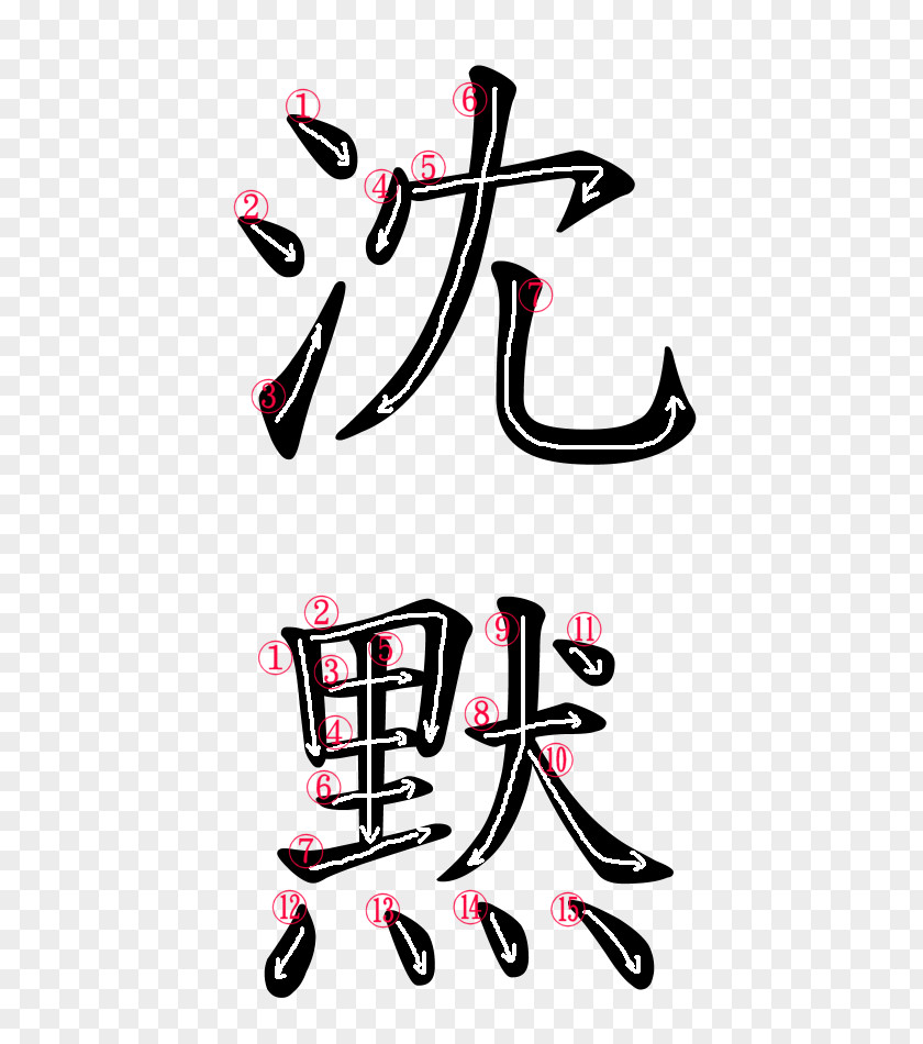 Japan Writing Stroke Order Silence Kanji Japanese Language PNG