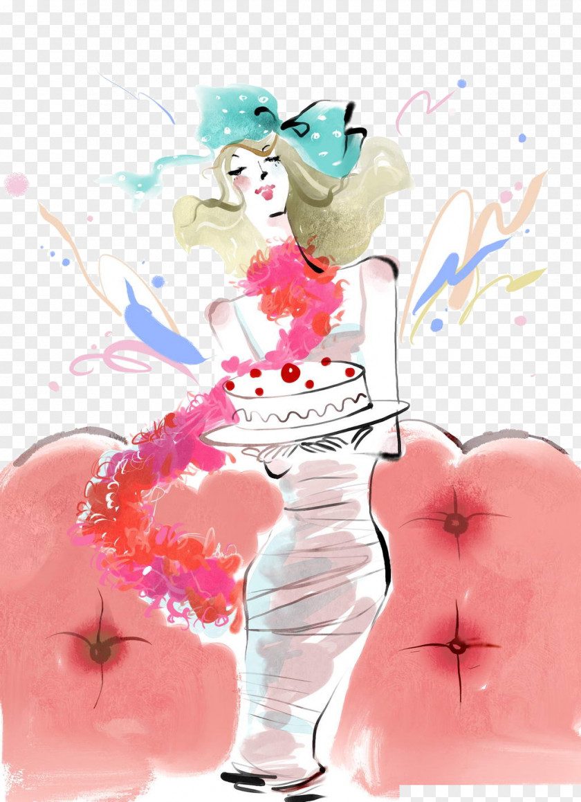 Hat Beauty Watercolor Painting Ink Wash Photography Fashion Illustration PNG