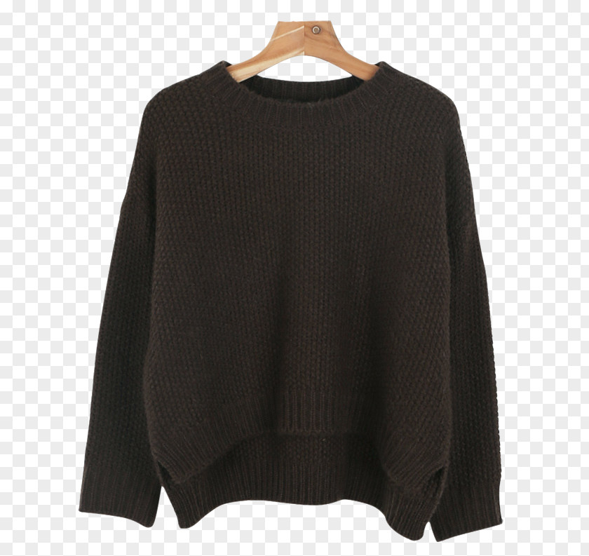 Cable Knit Sleeve Neck Wool PNG