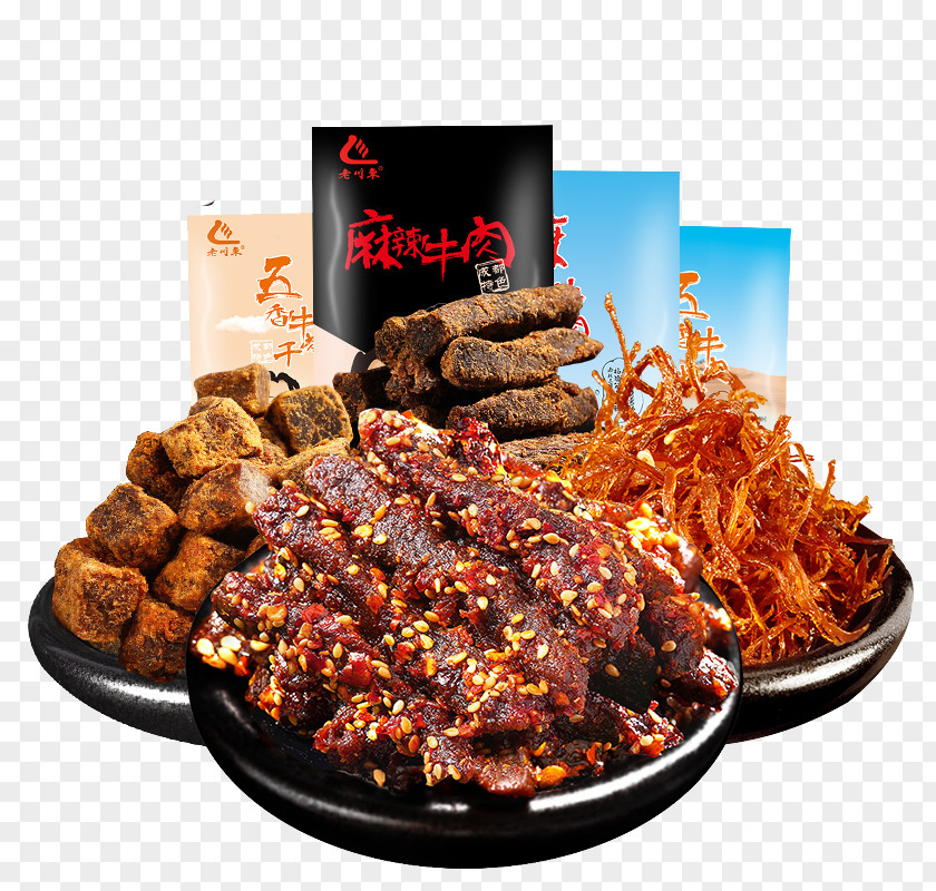 Four Different Flavors Of Beef Jerky Sichuan Bakkwa Hot Pot Malatang PNG