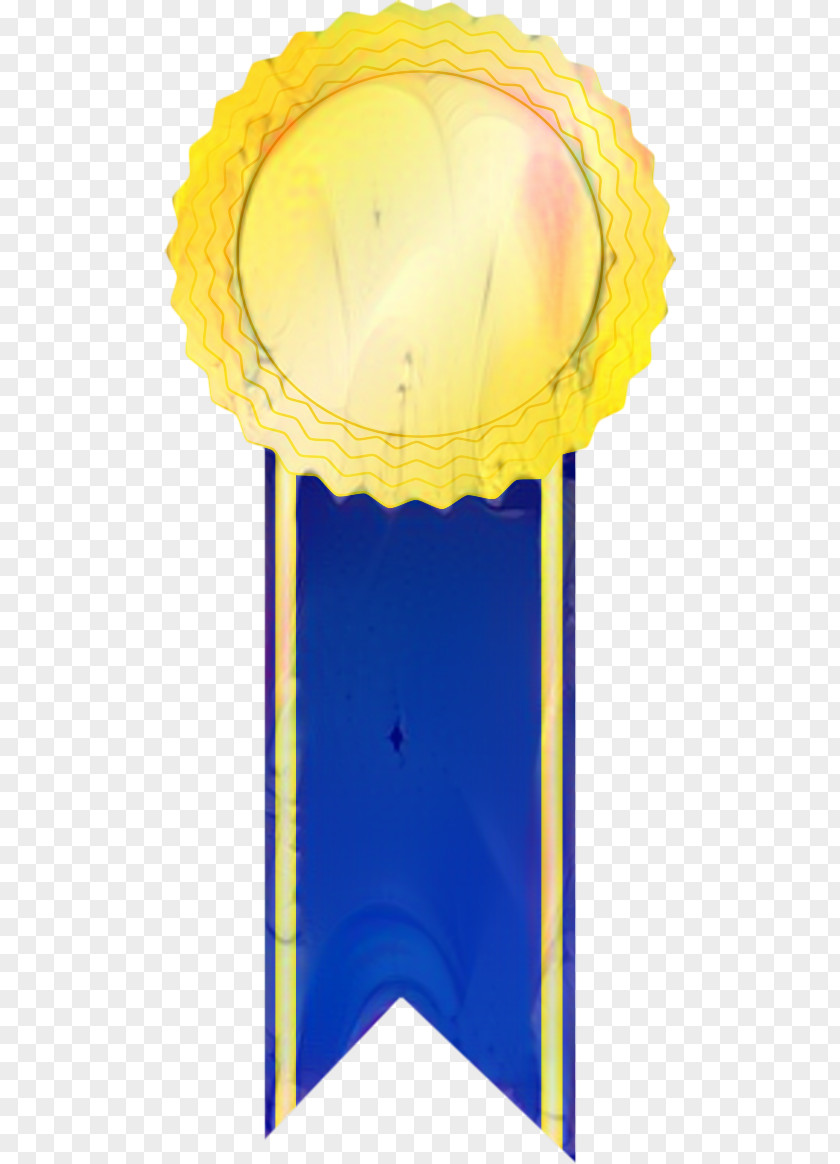 Yellow Award Blue Background Ribbon PNG