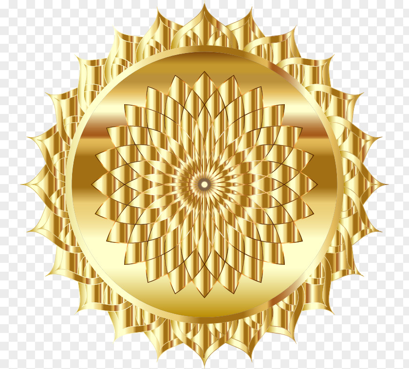 GOLD LINE Mandala Symbol Clip Art PNG