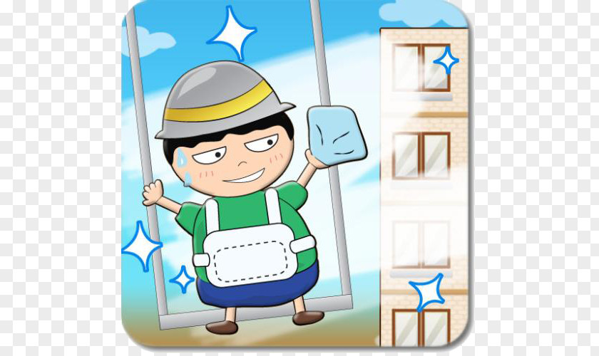 Lovely Style Cartoon Character Cleaning Window Pattern Clip Art PNG