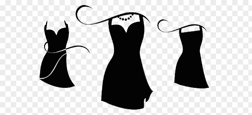 Neck Blackandwhite Dress Black PNG