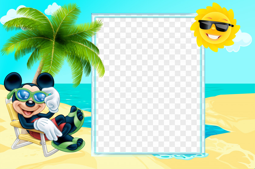 Summer Mickey Mouse Minnie Picture Frames Clip Art PNG