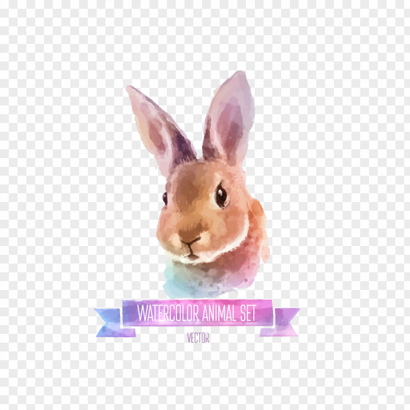 Hand-painted Rabbit Watercolor Painting Illustration PNG