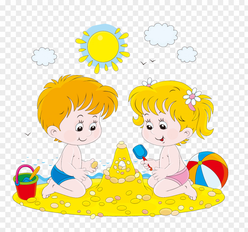 Vector Material Children Child Beach Clip Art PNG