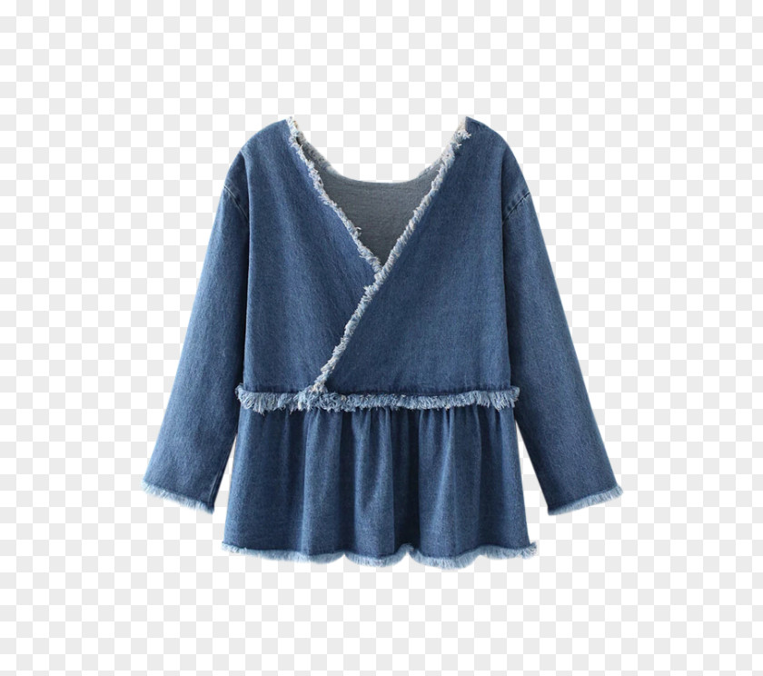 Dress Shoulder Sleeve Blouse Denim PNG