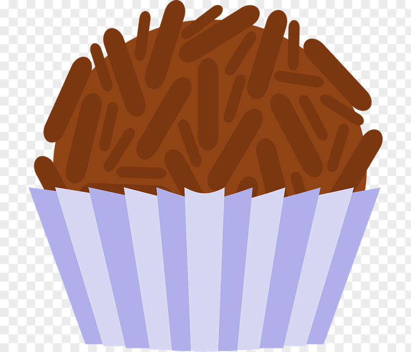 Chocolate Brigadeiro Cupcake Clip Art Drawing PNG
