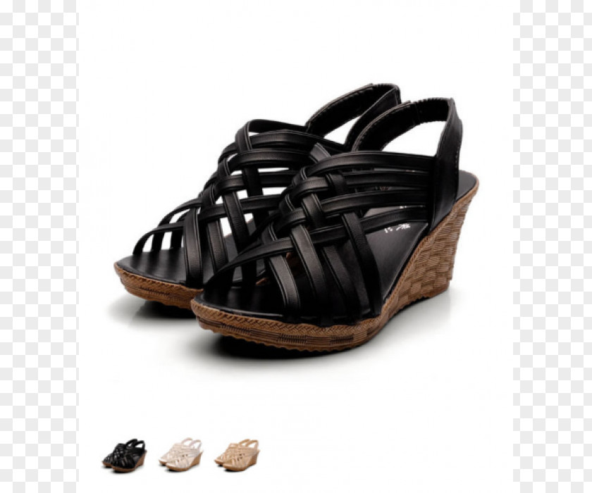 Leather Shoes Slipper Sandal Wedge High-heeled Shoe PNG