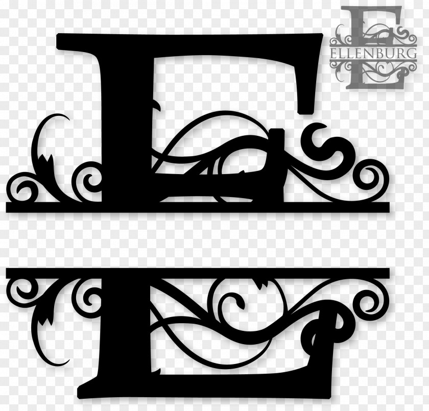 Silhouette Letter Monogram Initial PNG