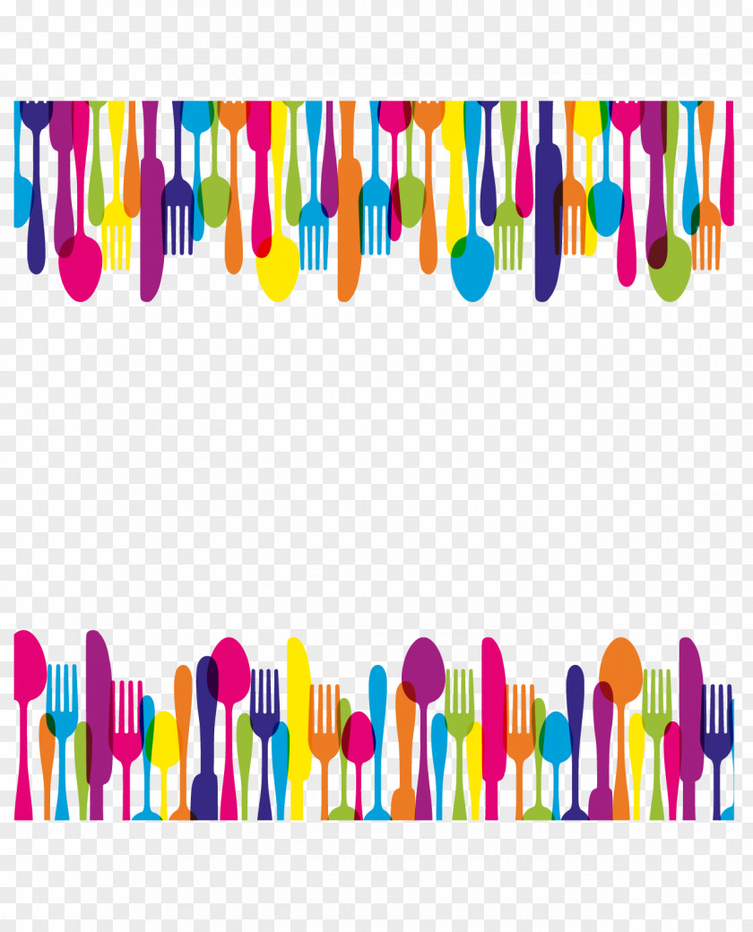 Color Shading Knife And Fork Spoon PNG