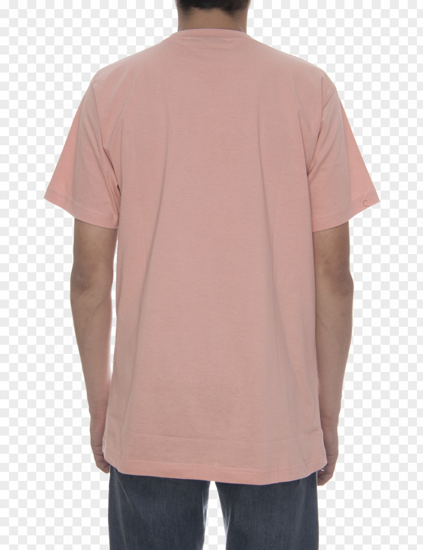 Fashion Pink Lines T-shirt Sleeve Neck Collar Beige PNG