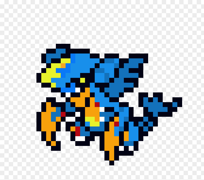 Pokemon Garchomp Pixel Art PNG