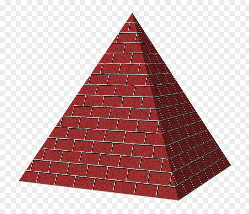 Red Geometric Square Pyramid Shape Three-dimensional Space Triangle PNG