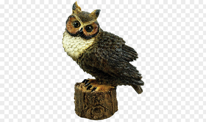 Great Horned Owl Figurine Statue Garden Sculpture PNG