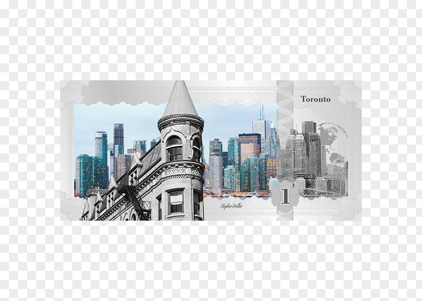 Toronto Skyline Banknote Silver Coin Precious Metal Gold PNG