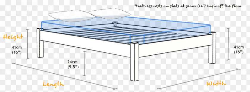 Bed Size Frame Mattress Line Angle PNG