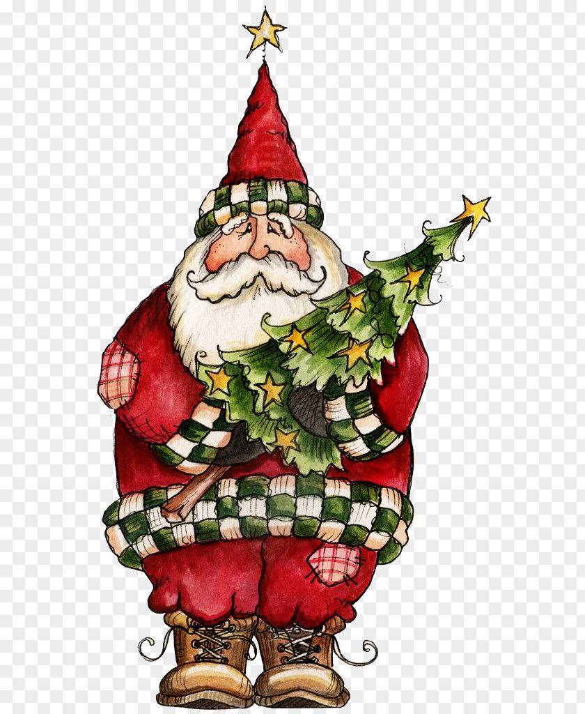 Santa Claus Christmas Full-Color Holiday Vignettes Clip Art PNG